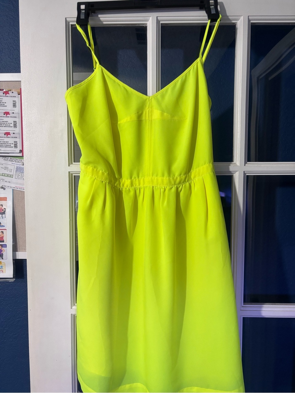 J. Crew Neon Yellow Spaghetti-Strap Mini Dress